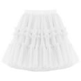 thumbnail image 2 of Fall Saving! HVOBTTY Toddler Tiered Mini Skirts, Kid's Party Short Skirt, Tween Girls Casual Solid Color Versatile Mesh Daily Wear Mini Skirts White, 11 Years, 2 of 3