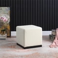 thumbnail image 2 of HomePop Cube Square Design Modern Boucle Fabric Ottoman in White, 2 of 8