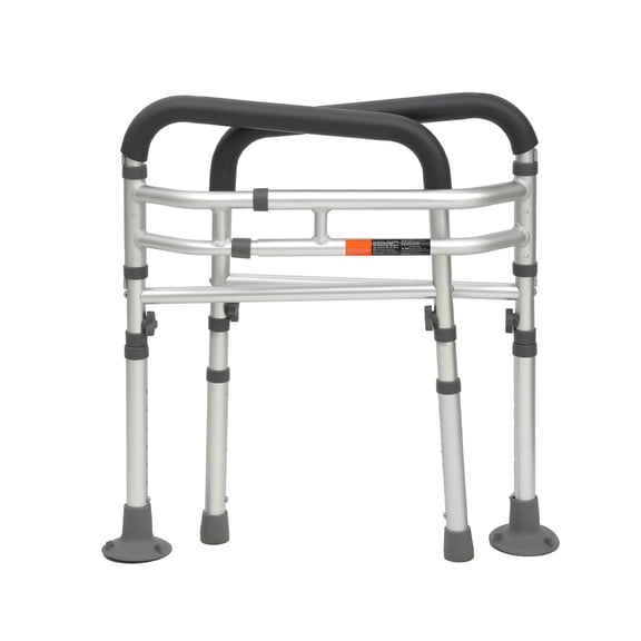 KFFKFF Toilet Support Rail, Collapsible Seat Frame, Customizable for Various Toilets, 300lbs Capacity, Independent Toilet Assist Bars with Cushioned Grips for Elderly, Disabled