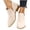 Beige, variant on Women's Faux Suede Ankle Boots Low Chunky Heel Pointed Toe Short Booties Western Cutout Perforated Booties