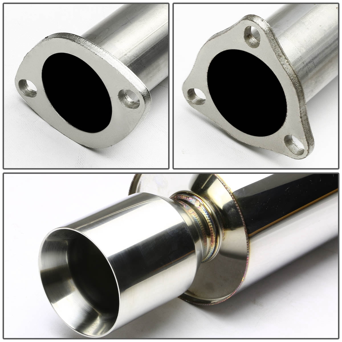 DNA Motoring For 98-02 Honda Accord F23 L4 Racing Cat-Back Exhaust System 4" Burnt Muffler Tip