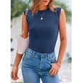 thumbnail image 4 of PRETTYGARDEN Top de Tirantes Mujer Ajustado con Canalé Gris Azul Talle S, 4 of 8