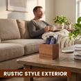 thumbnail image 6 of 2pcs Acacia Wood Remote Control Holder, Tabletop Wooden Remote Caddy, TV Controller Organizer for Living Room and Nightstand, Brown, 6 of 9