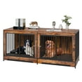 thumbnail image 1 of Jaula para perros VEVOR de 75 pulgadas de madera para interiores con divisor y bandeja, 1 of 9