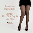 thumbnail image 4 of G&Y Plus Size Tights for Women, 20D/40D/60D/80D/100D Sheer to Opaque Pantyhose, Black 3XL, 4 of 5