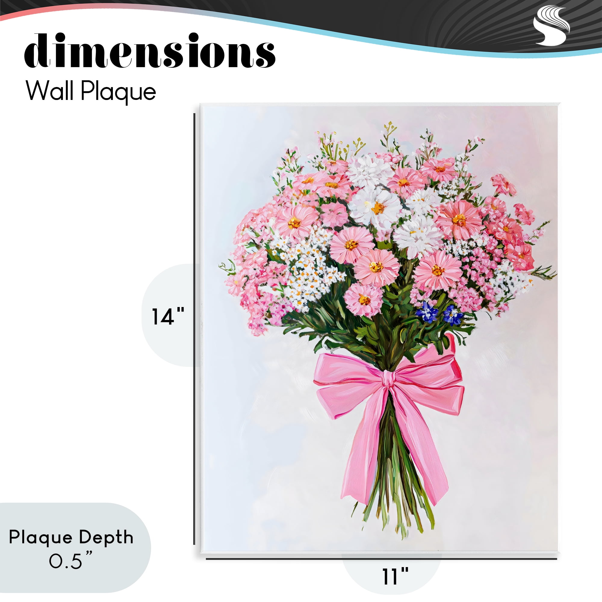 Stupell Industries Pink & White Tied Flower Bouquet Wall Plaque Art, design by The Prints Vibe