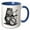 Blue/White, variant on 3drose, Cute Funny Beaver Drummer Playing the Drums Music Cartoon, 11oz Two-tone Yellow Mug