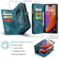thumbnail image 3 of For iPhone 15 Pro Max Wallet Case,Zipper Folio Leather Case Wallet with Card Holder,Strap Wristlet,Detachable Magnetic Protective Back Case for iPhone 15 Pro Max 5G 6.7 Inch, 3 of 7