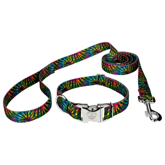 Country Brook Petz® Premium Tie Dye Stripes Dog Collar and Leash, Small
