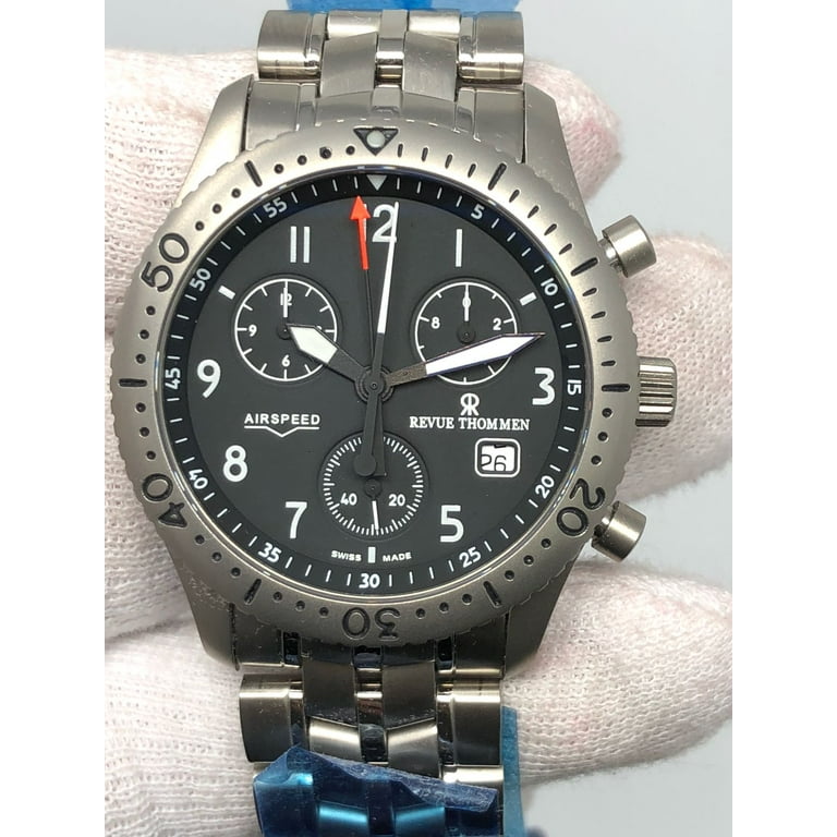 Revue Thommen Airspeed Chronograph Sapphire Black Dial Men's Watch  16001.9197