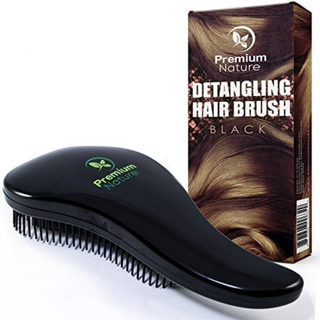 Detangling Hair Brush Best Detangler Comb - No Pain Detangler Brush For Curly Wavy Thick or Thin Hair - Black Purple and Combo Set - Premium Nature (Best Comb For Hair Loss)