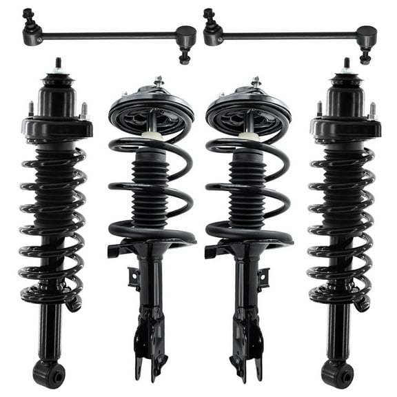 Detroit Axle - 6pc Struts Suspension Kit for 2008 2009 2010 Mitsubishi Lancer [GTS] 4 Front Rear Struts with Coil Spring Assembly 2 Front Sway Bar End Links Replacement