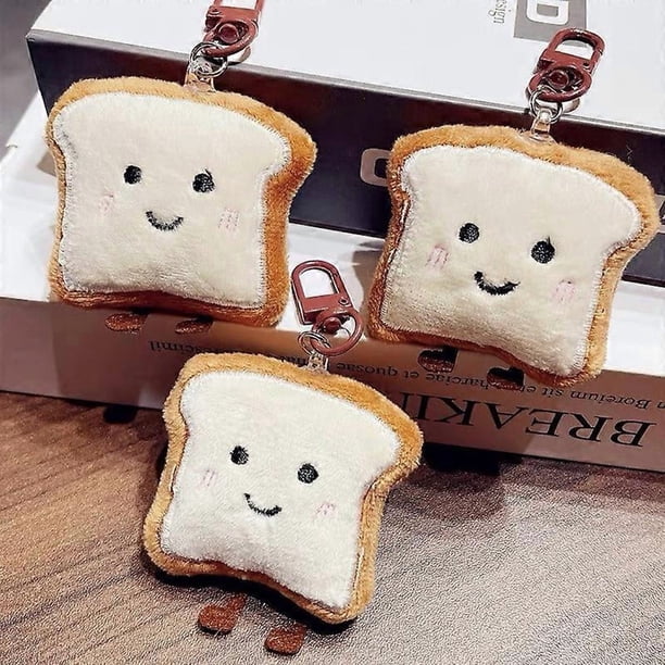 Toast bread keychain cartoon plush doll pendant keychain Char - Keychains - Bag Charms - Plush Keychain