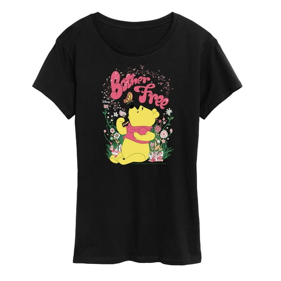 Winnie the Pooh - Sitting in a Field of Flowers - Bother Free - Women's Short Sleeve Graphic T-Shirt