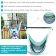 thumbnail image 3 of Sunnydaze Polyester Rope Hammock Hanging with Cushions - Lagoon Stripes, 3 of 9