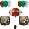 Game On Football Party Balloons 9pc Decoration Starter Pack, Brown Silver