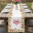 thumbnail image 4 of Mother's Day Table Runner 72 Inches, Spring Watercolor Flowers Pink Love Heart Bed Runner Dresser Scarves Tabletop for Indoor Outdoor Parties/Ceremony/Banquet, 14" x 72", 4 of 9