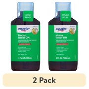 (2 pack) Equate Mucus Relief DM Maximum Strength Cough Suppressant & Expectorant Liquid, 6 fl oz