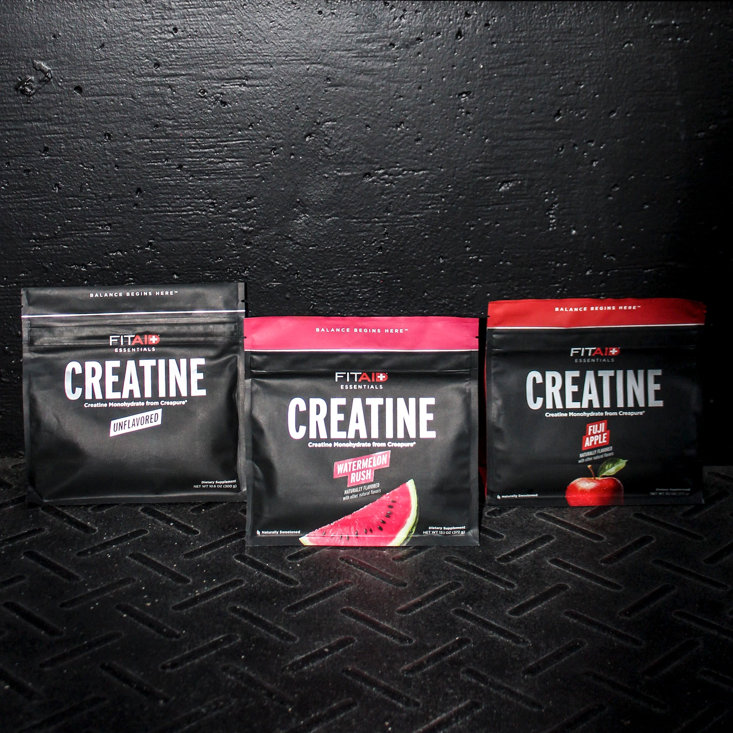 FITAID Essentials Creatine Powder Watermelon Rush, CreaPure Creatine Monohydrate, ATP Production for Weightlifting, Cycling, Zero Sugar, Smooth-Mixing, Easy on Stomach, Resealable, 60 Servings