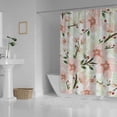 thumbnail image 3 of Coolnut Shower Curtain Set with Hooks Decorative Pink Flowers and Buds Polyester Waterproof Bath Curtain for Bathroom Bathtubs Decor 72 x 72 Inches, 3 of 6