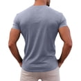 thumbnail image 4 of longantii Henley Shirts for Men Cotton Henley Tshirt Basic Loose Quick-Dry Shirts Polo Stylish Athletic Tees Work Vacation Outfits Light Gray XL, 4 of 5