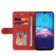 thumbnail image 2 of Étui pour Motorola Moto E 2020 Portefeuille en Cuir Livre à Rabat Folio Support Vue Couverture - Rouge, 2 of 5