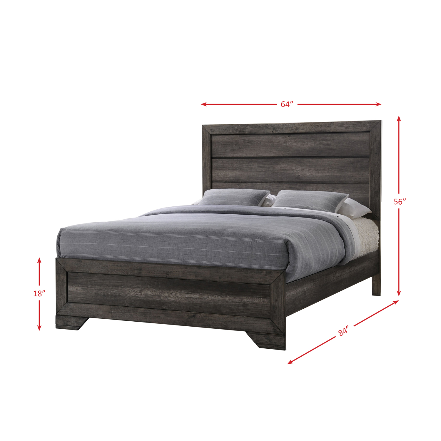 Picket House Furnishings Grayson Queen Panel Bed, Grey Oak