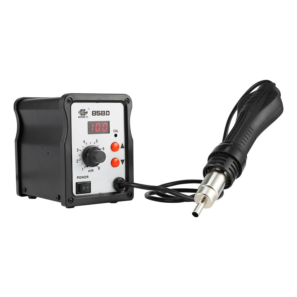 858D Soldering Rework Station Iron Desoldering Hot Air Gun Tool W// 3 Nozzles US