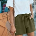 thumbnail image 6 of AherBiu Summer Shorts for Women Dressy Casual Drawstring High Waisted Wide Leg Lightweight Shorts with Pockets, 6 of 7