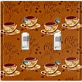 thumbnail image 1 of Metal Light Switch Plate Outlet Cover (Tan Floral Coffee Cup COF002), 1 of 13