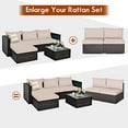 thumbnail image 4 of RELAX4LIFE 2-Piece Rattan Armless Sofa - Patio Wicker Sectional Conversation Sofa Set with Removable Cushions, Heavy-Duty Steel Frame, Outdoor Furniture Set for Garden, Backyard, P, 4 of 7