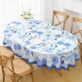 thumbnail image 2 of Oval Tablecloth 60x84 Inch, Blue Floral Table Cloth for Oval Table, Waterproof Spring Tablecloth Wrinkle Free for Dining, Picnic, Party Decor, 2 of 6