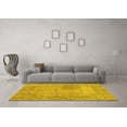 thumbnail image 3 of Ahgly Company Machine Washable Indoor Round Abstract Yellow Modern Area Rugs, 8' Round, 3 of 4