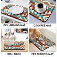 thumbnail image 4 of 2 Pack Washable Rubber Bohemian Vintage Floral Dish Drying Mats for Kitchen Counter Home Large Coffee Bar Pad Accessories and Decor for Utensils Stemware (2pcs 18''x24''+19.5''x12''), 4 of 6