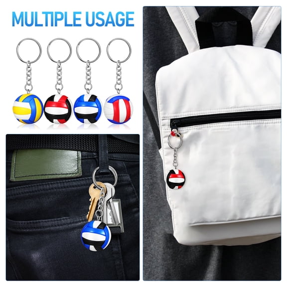LEXSOMEO 4pcs Volleyball Key Rings Volleyball Pendants Keychain Charms Bag Hanging Pendants