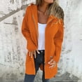 thumbnail image 2 of SROBPTY Womens Jackets, Cardigans for Women, Women's Winter Solid Hoodie Long Sleeve Mid Length Zipper Cardigan Jacket Top Orange,XXL, 2 of 5
