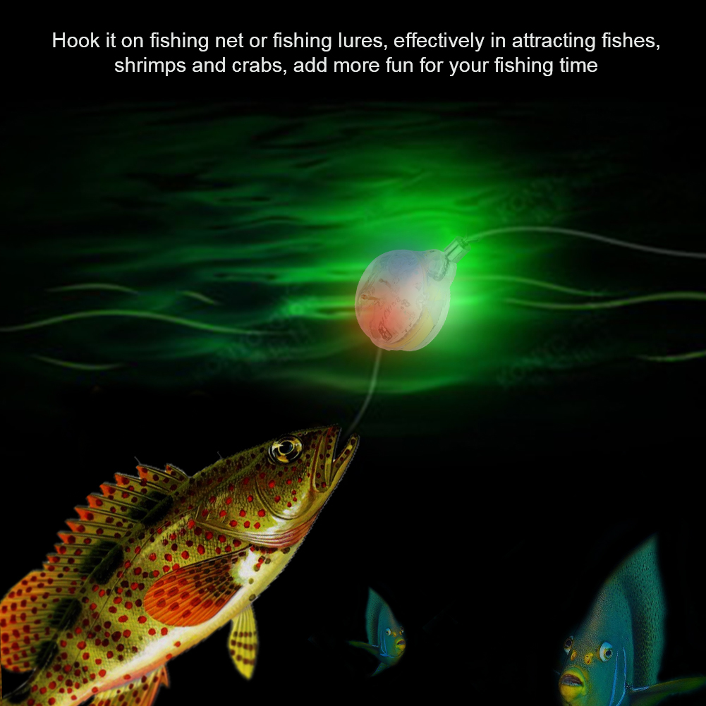 Mgaxyff Fishing LED Lure, Luminous Lure,Mini LED Underwater Night