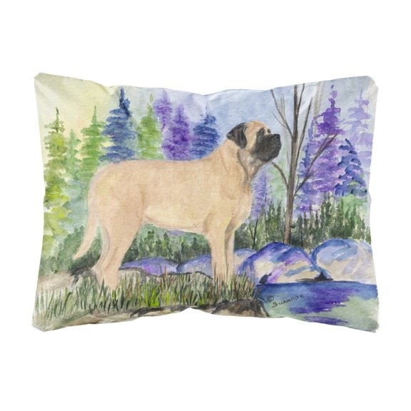 Caroline's Treasures SS8009PW1216 Mastiff Decorative   Canvas Fabric Pillow, 12H x16W, multicolor