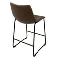 thumbnail image 4 of LumiSource Black, Espresso, Orange Stitch Duke Counter Stool - Set of 2, 4 of 7