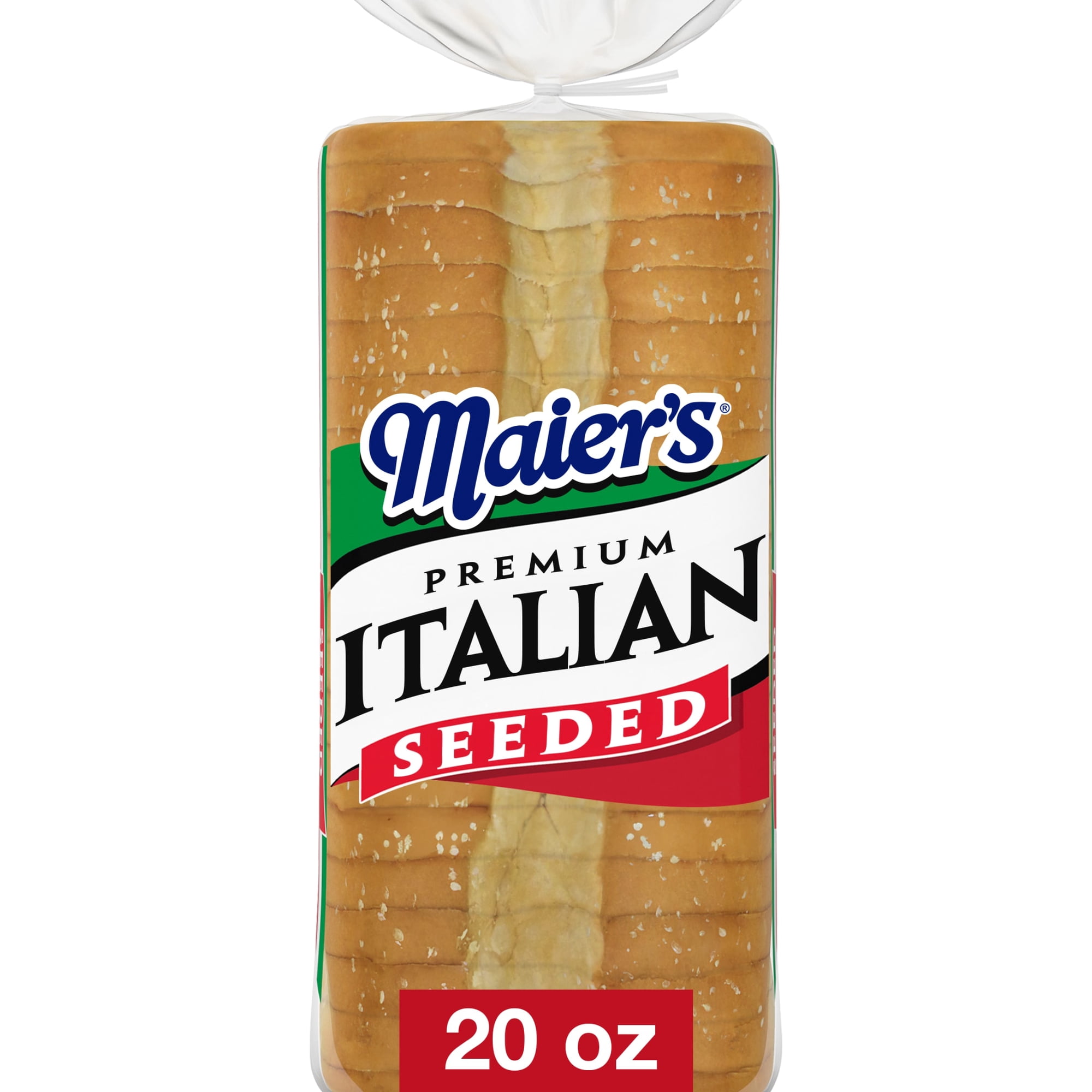 Maier's Premium Italian Seeded Bread, 20 oz, White Italian Bread, Bag