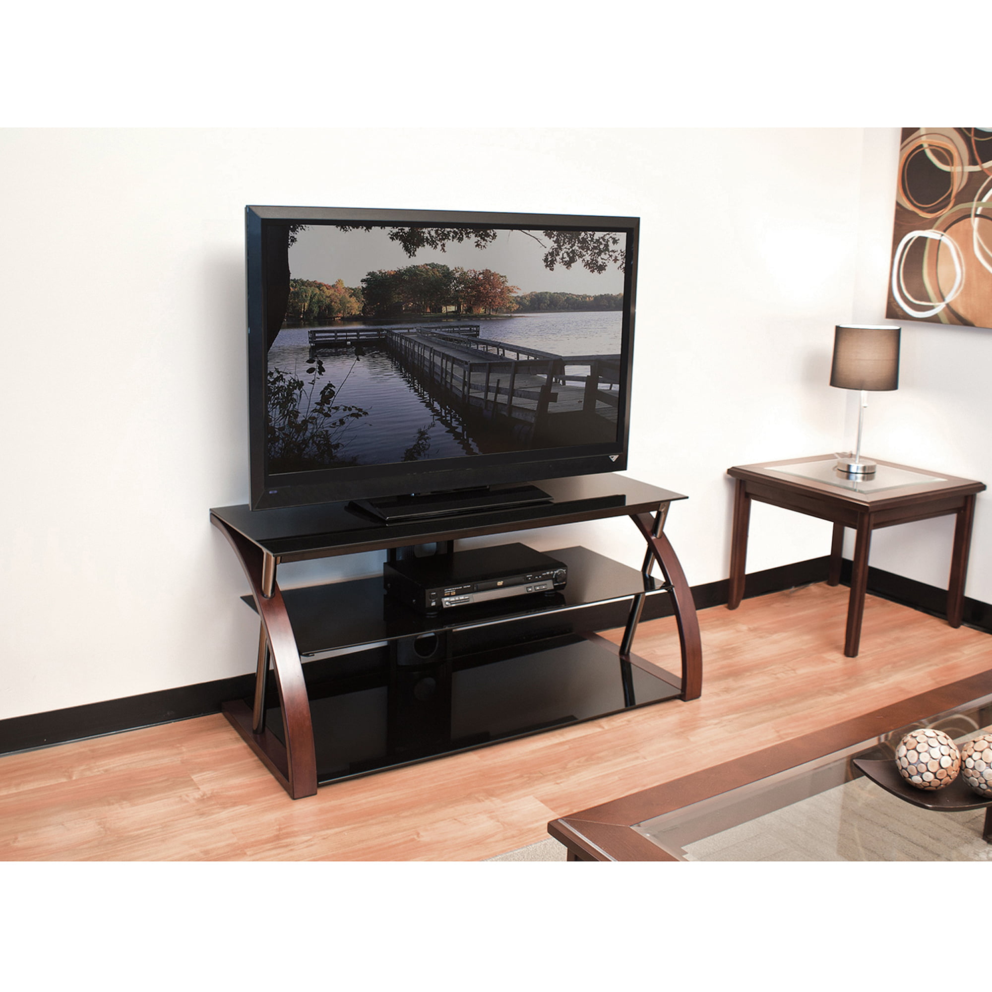 Techcraft 48" Wood, Metal and Glass TV Stand for TVs up to ...