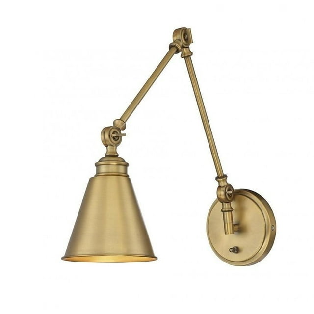 Savoy House Morland 1 Light Adjustable Sconce with Plug in Warm Brass