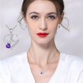 thumbnail image 4 of FENGGHAO Mothers Day Heart Pendant Necklace Silver Tone Birthstone Style Open Heart Design Hypoallergenic Alloy Jewelry Gift for Mom, 4 of 7