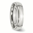 thumbnail image 4 of Stainless Steel 6mm Ridged Edge Wedding Band Ring Man Classic Domed W/edge  For Dad Mens  For Him, 4 of 10