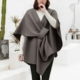thumbnail image 3 of ZJXFGS Poncho Sweater Shawl With Sleeves Cape Shawl For Women Sheer Sweater Sweater Shawl Sweater Scarf With Sleeves Poncho Shawl Wraps For Women Dark Gray One Size, 3 of 7