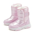 thumbnail image 6 of DMDUOU Kids Snow Boots Boys Girls Waterproof Warm Winter Boots Faux Fur Lined Slip Resistant Outdoor Warm Shoes Pink 31, 6 of 9
