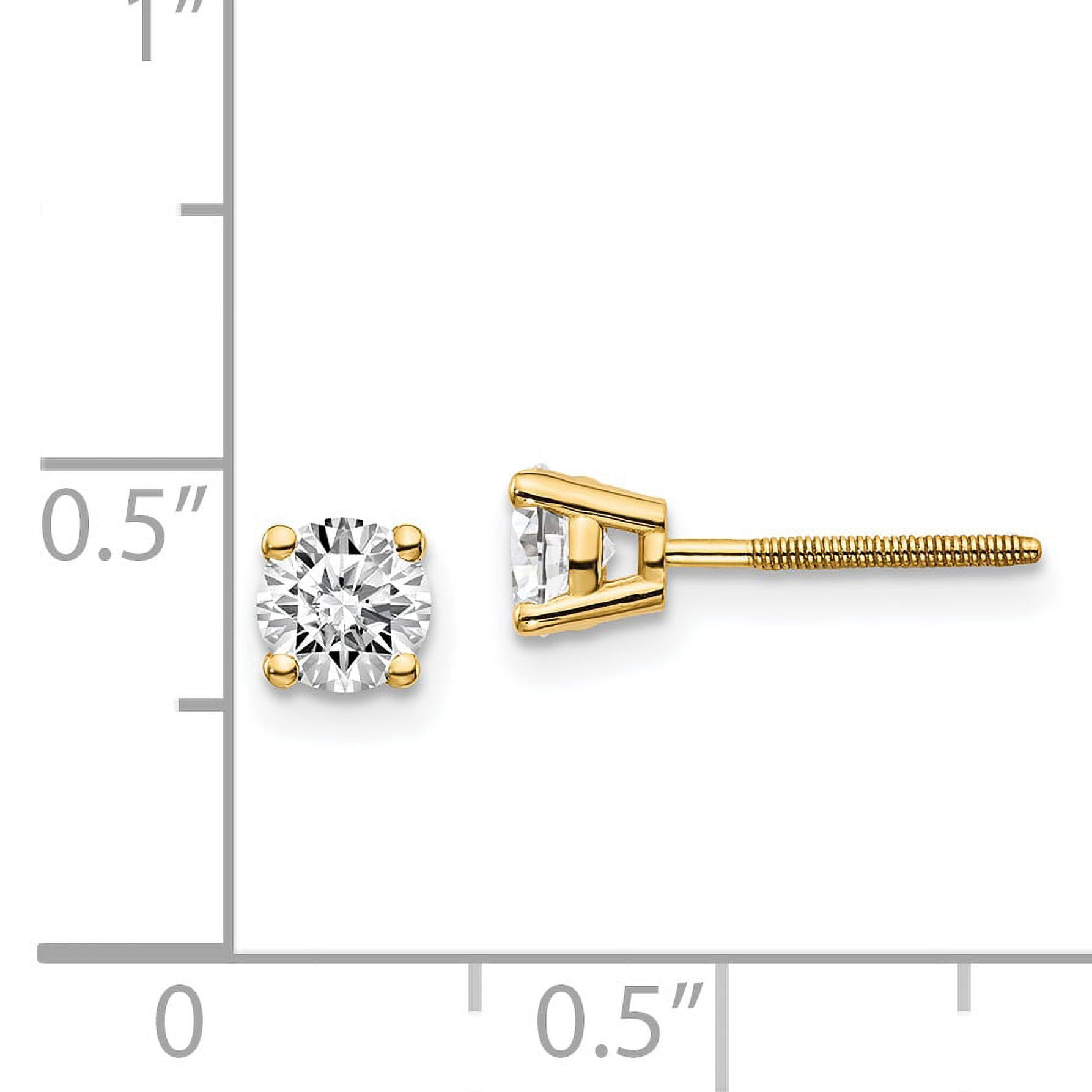 14ky .70ct. SI3 G-I Diamond Stud Thread on/off Post Earrings ST3