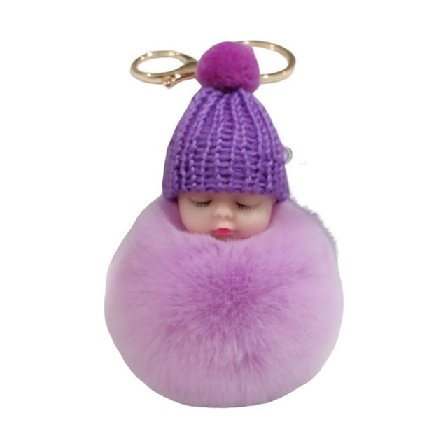 1Pcs Creative Key Chain Multi-purpose Adorable Sleeping Baby Doll Pendant Household Supplies