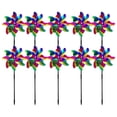 thumbnail image 1 of Sparkly Rainbow Pinwheels, Reflective Wind Spinner for Yard and Garden, Effective Bird Repellent Durable Construction, Easy To Install Plastic Rainbow Windmill for Lawn Patio (10 Pcs), 1 of 6