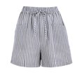 thumbnail image 4 of Yievot Womens Striped Shorts Elastic High Waist Drawstring Relaxed Fit Lightweight Casual Summer Shorts, 4 of 8